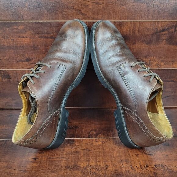 Timberland Waterproof Brown Leather Plain Toe Casual Dress Shoe Mens Size 9.5 - Picture 6 of 9